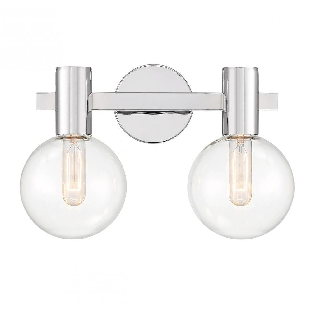 Wright 2-Light Bathroom Vanity Light in Chrome