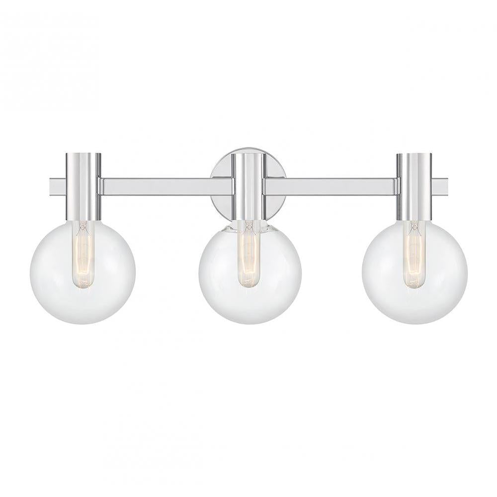 Wright 3-Light Bathroom Vanity Light in Chrome