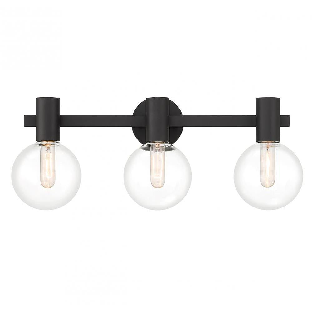 Wright 3-Light Bathroom Vanity Light in Matte Black