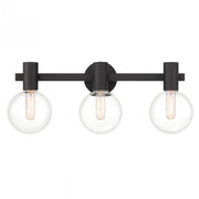 Wright 3-Light Bathroom Vanity Light in Matte Black
