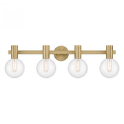 Wright 4-Light Bathroom Vanity Light in Warm Brass