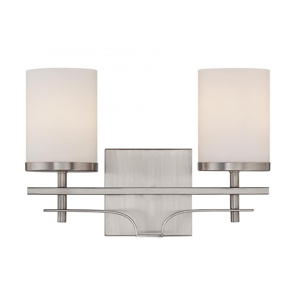 Colton 2-Light Bathroom Vanity Light in Satin Nickel