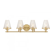 Candler 4-Light Bathroom Vanity Light in Warm Brass