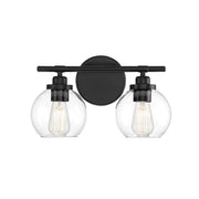 Carson 2-Light Bathroom Vanity Light in Matte Black
