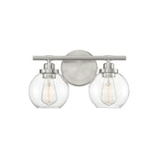 Carson 2-Light Bathroom Vanity Light in Satin Nickel
