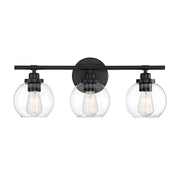 Carson 3-Light Bathroom Vanity Light in Matte Black