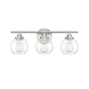 Carson 3-Light Bathroom Vanity Light in Satin Nickel