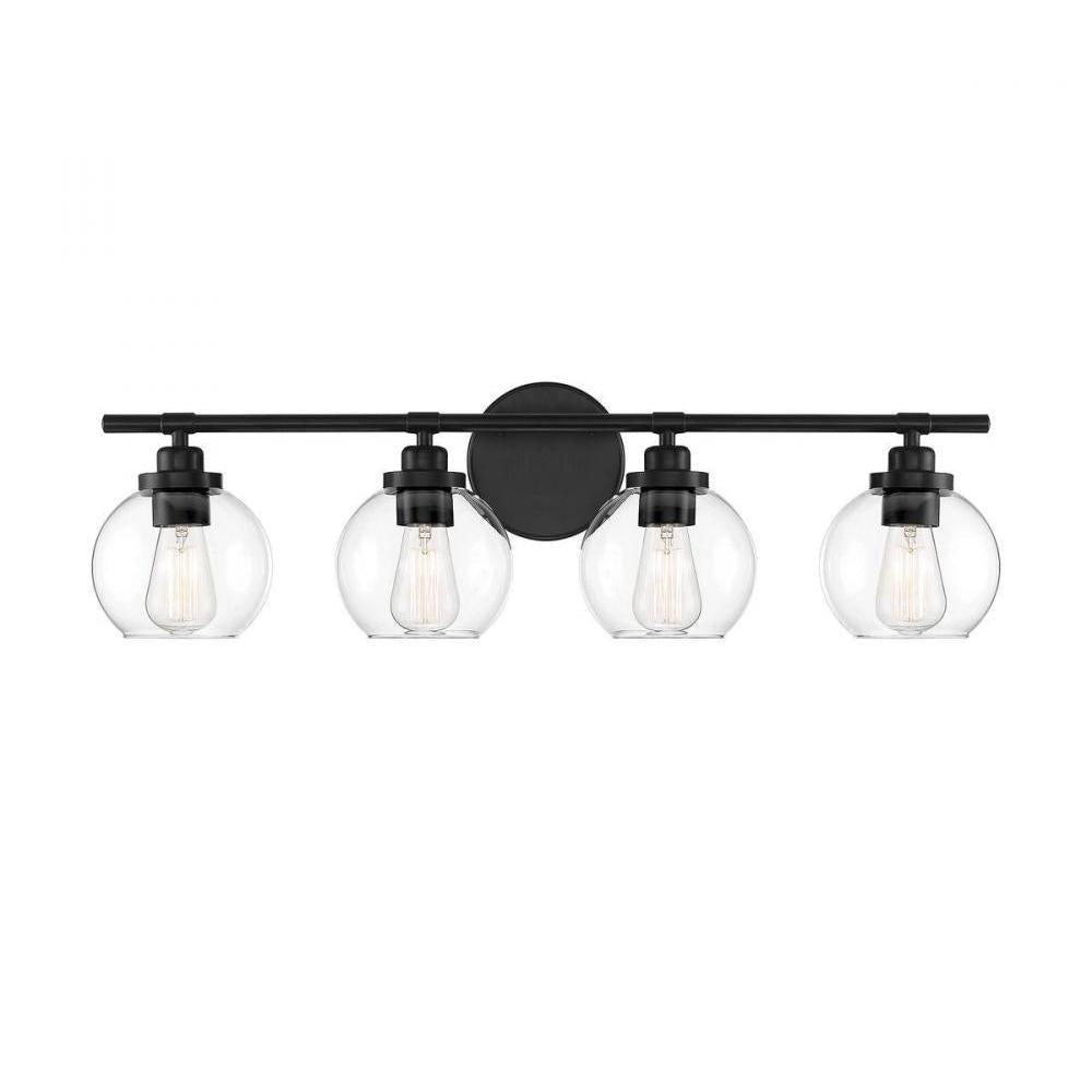 Carson 4-Light Bathroom Vanity Light in Matte Black