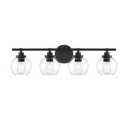 Carson 4-Light Bathroom Vanity Light in Matte Black