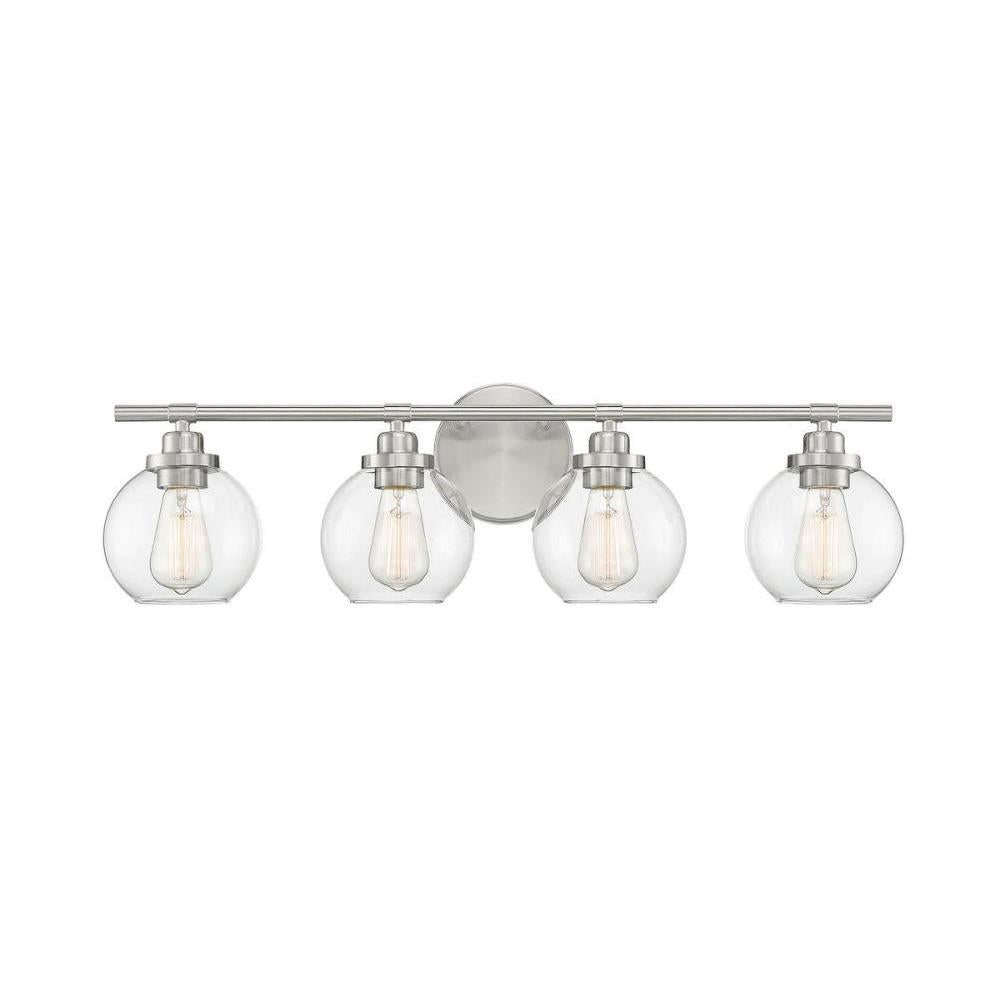 Carson 4-Light Bathroom Vanity Light in Satin Nickel