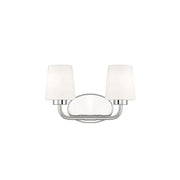 Capra 2-Light Bathroom Vanity Light in Polished Nickel