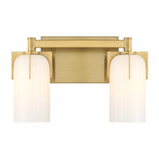 Caldwell 2-Light Bathroom Vanity Light in Warm Brass