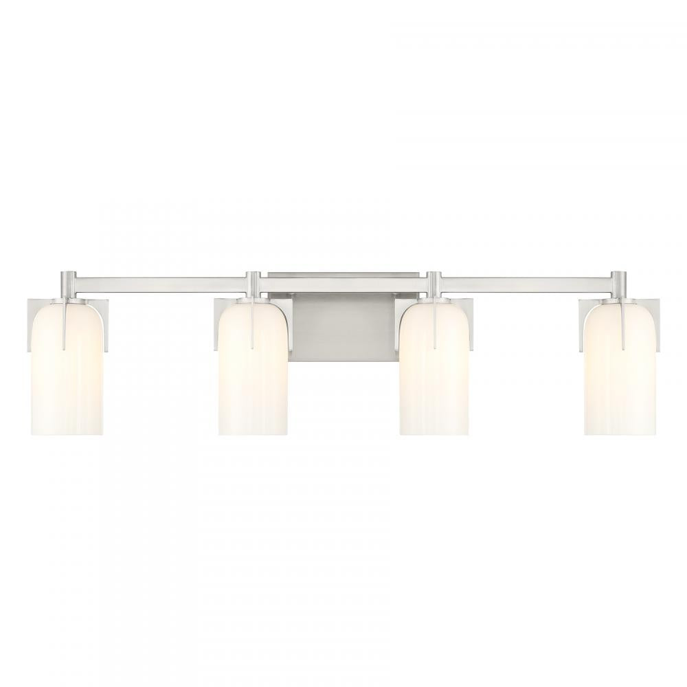 Caldwell 4-Light Bathroom Vanity Light in Satin Nickel
