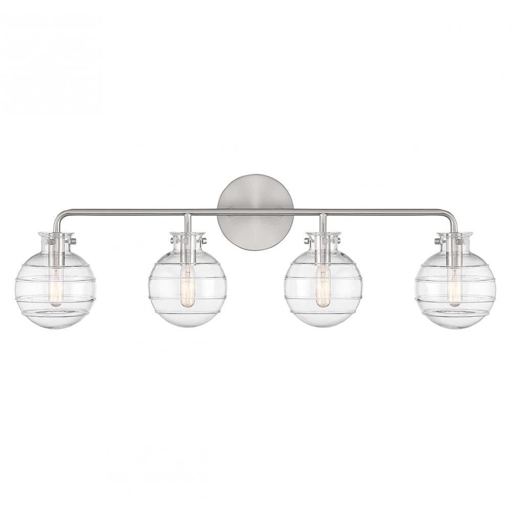 Mason 4-Light Bathroom Vanity Light in Satin Nickel