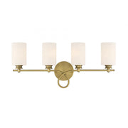 Woodbury 4-Light Bathroom Vanity Light in Warm Brass