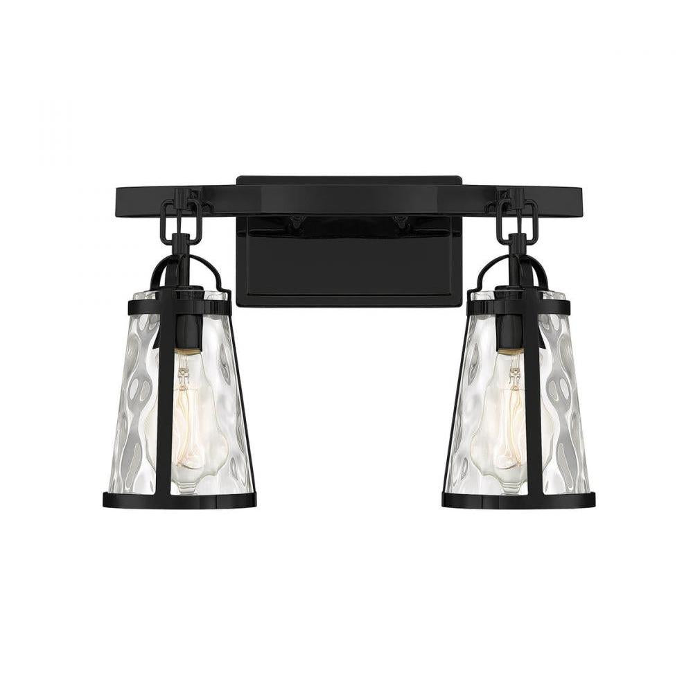 Albany 2-Light Bathroom Vanity Light in Black