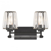 Garnet 2-Light Bathroom Vanity Light in Matte Black