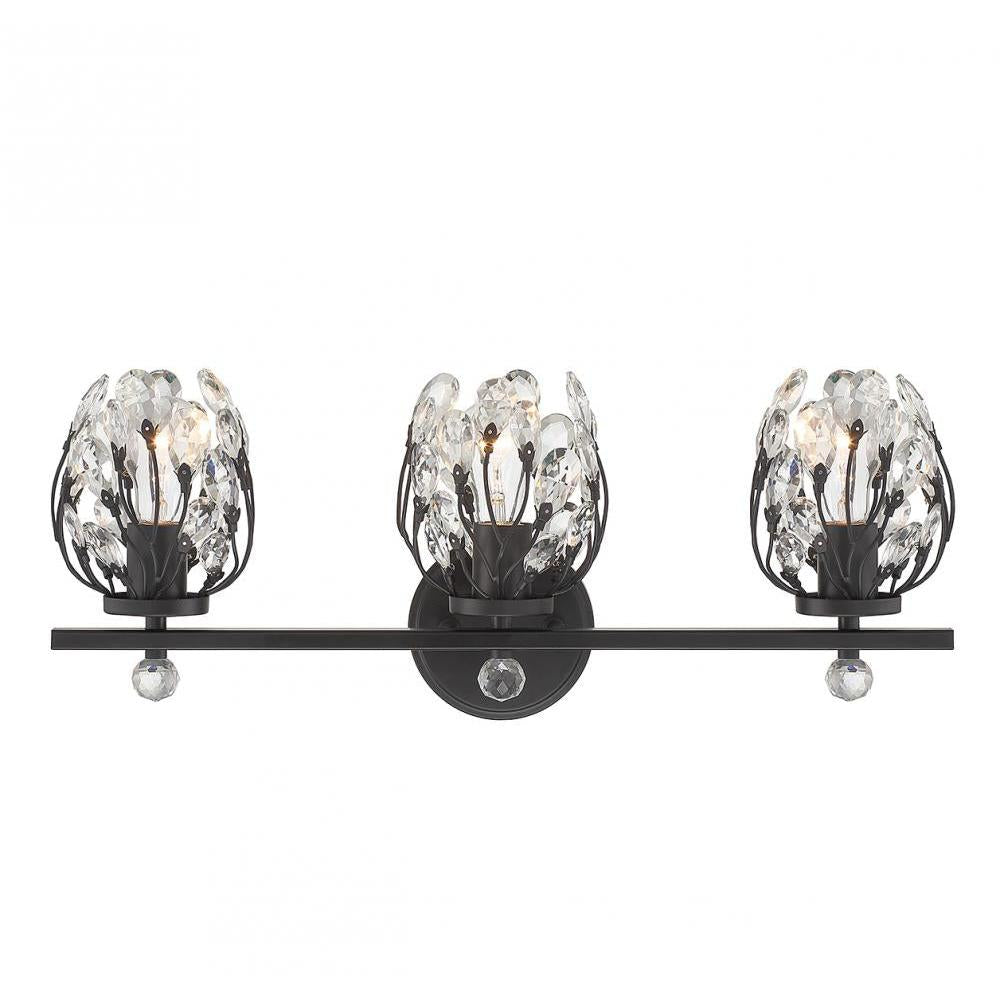 Moreno 3-Light Bathroom Vanity Light in Matte Black