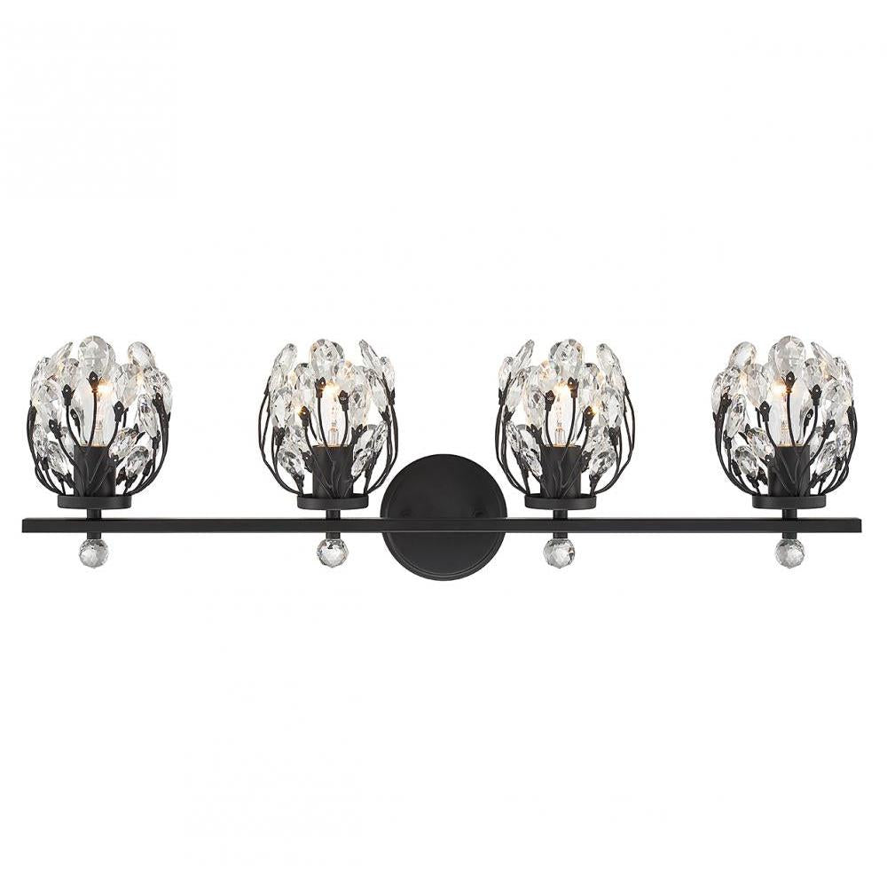 Moreno 4-Light Bathroom Vanity Light in Matte Black
