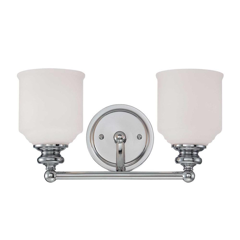 Melrose 2-Light Bathroom Vanity Light in Polished Chrome