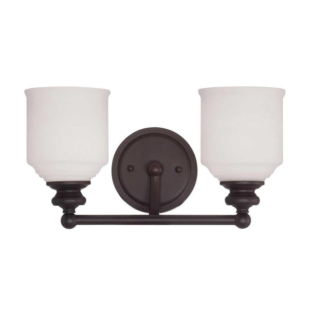 Melrose 2-Light Bathroom Vanity Light in English Bronze