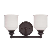 Melrose 2-Light Bathroom Vanity Light in English Bronze
