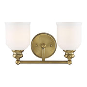 Melrose 2-Light Bathroom Vanity Light in Warm Brass