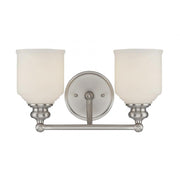 Melrose 2-Light Bathroom Vanity Light in Satin Nickel