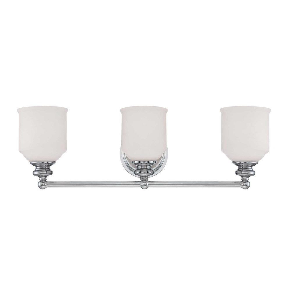 Melrose 3-Light Bathroom Vanity Light in Polished Chrome