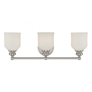 Melrose 3-Light Bathroom Vanity Light in Satin Nickel
