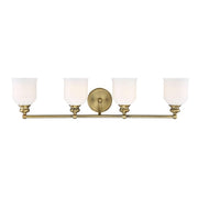 Melrose 4-Light Bathroom Vanity Light in Warm Brass