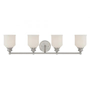 Melrose 4-Light Bathroom Vanity Light in Satin Nickel