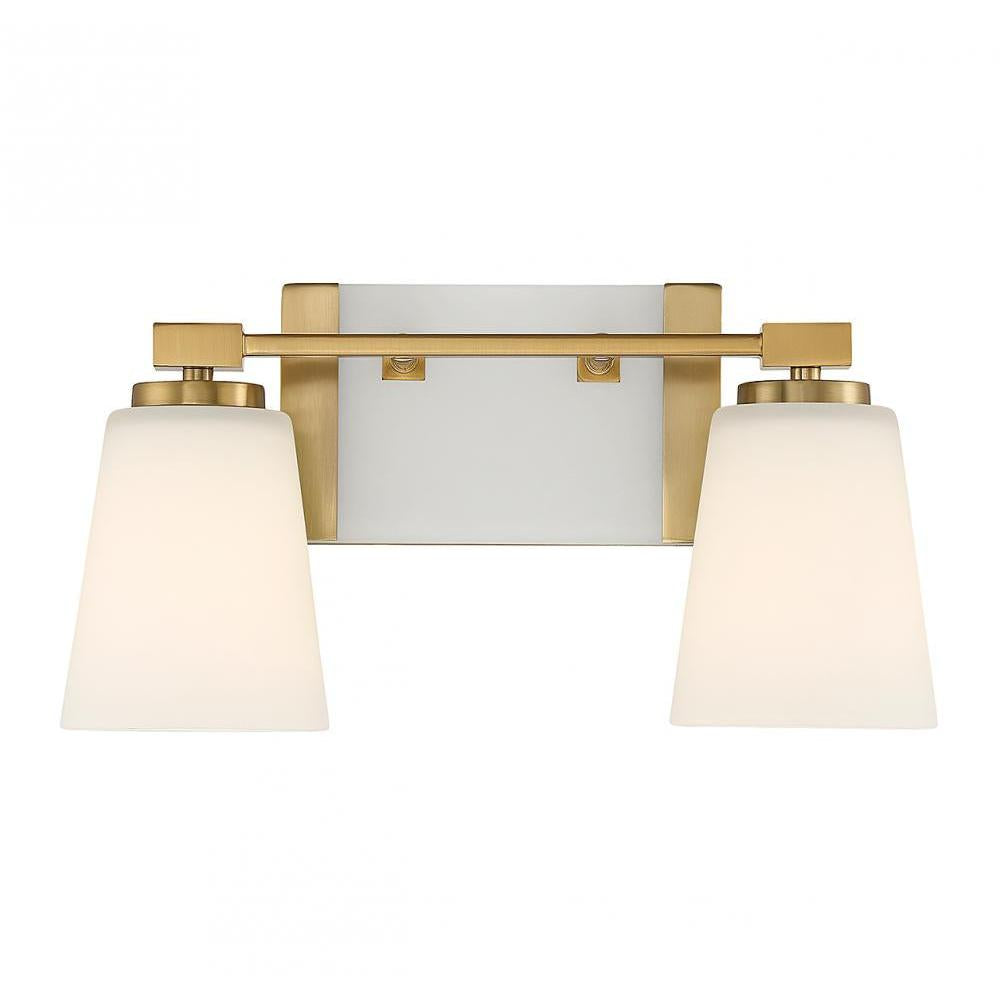 Darby 2-Light Bathroom Vanity Light in Warm Brass