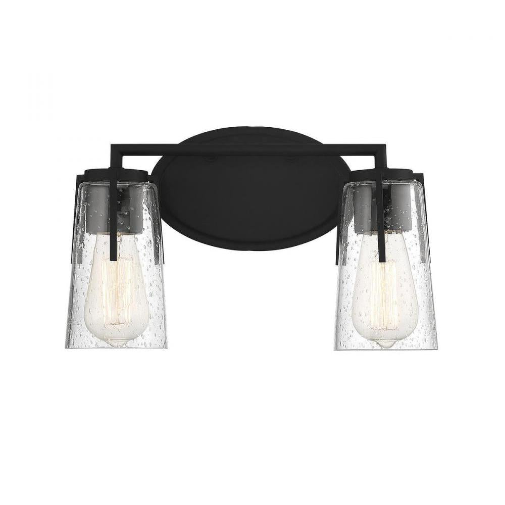 Sacremento 2-Light Bathroom Vanity Light in Black