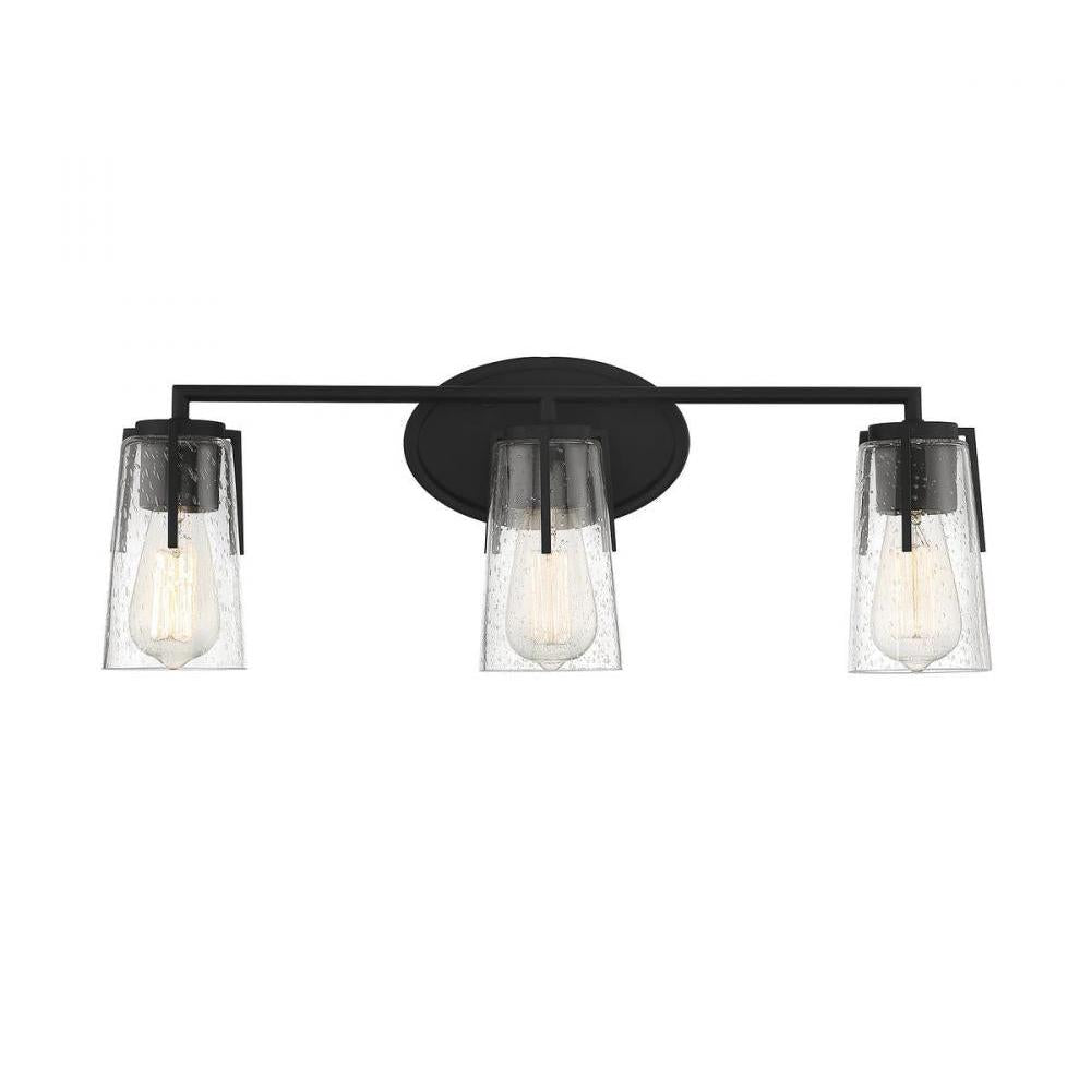 Sacremento 3-Light Bathroom Vanity Light in Black