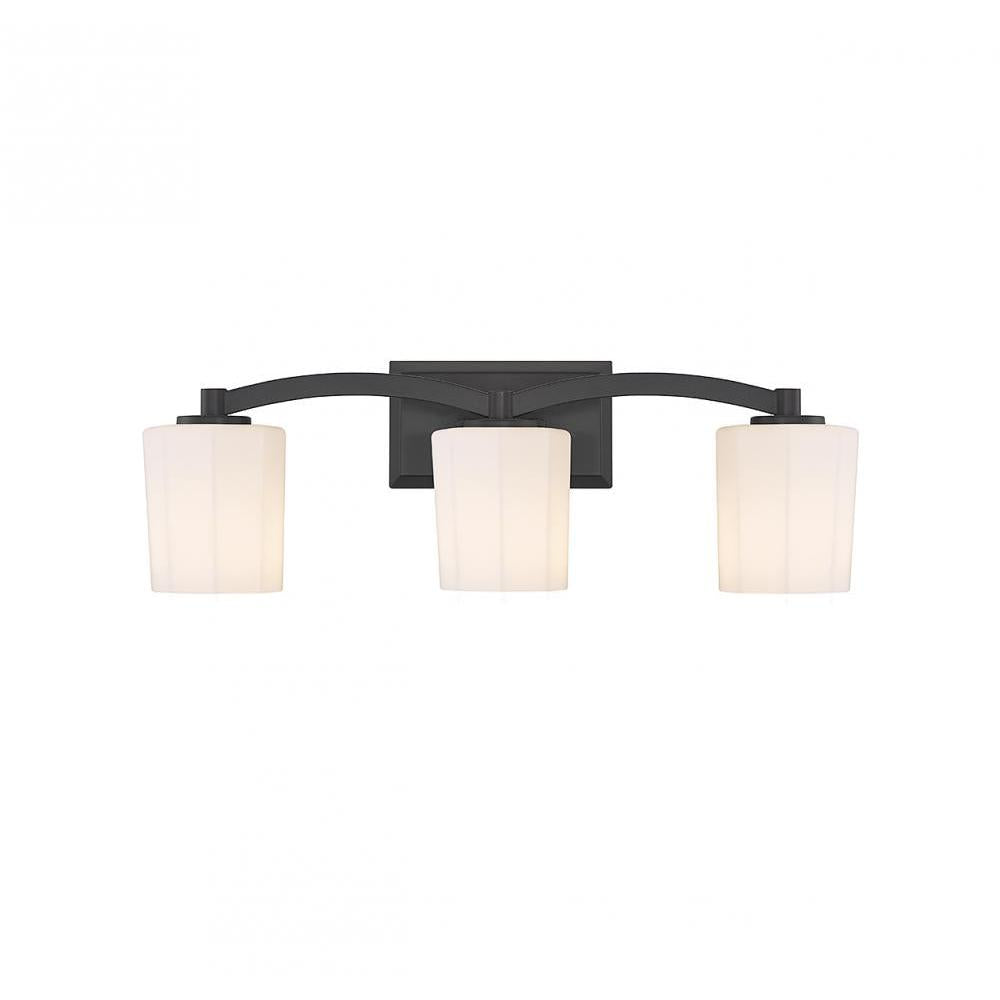 Whitney 3-Light Bathroom Vanity Light in Matte Black