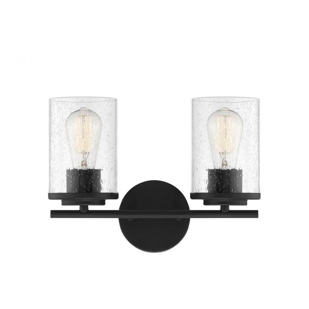 Marshall 2-Light Bathroom Vanity Light in 
Matte Black