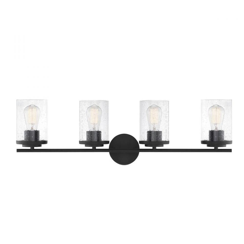 Marshall 4-Light Bathroom Vanity Light in 
Matte Black