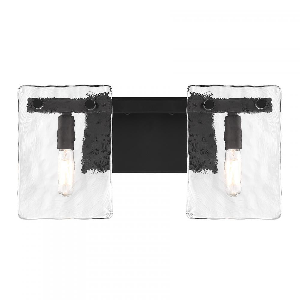 Genry 2-Light Bathroom Vanity Light in Matte Black