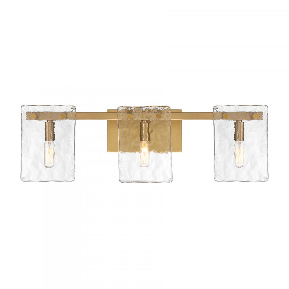 Genry 3-Light Bathroom Vanity Light in Warm Brass