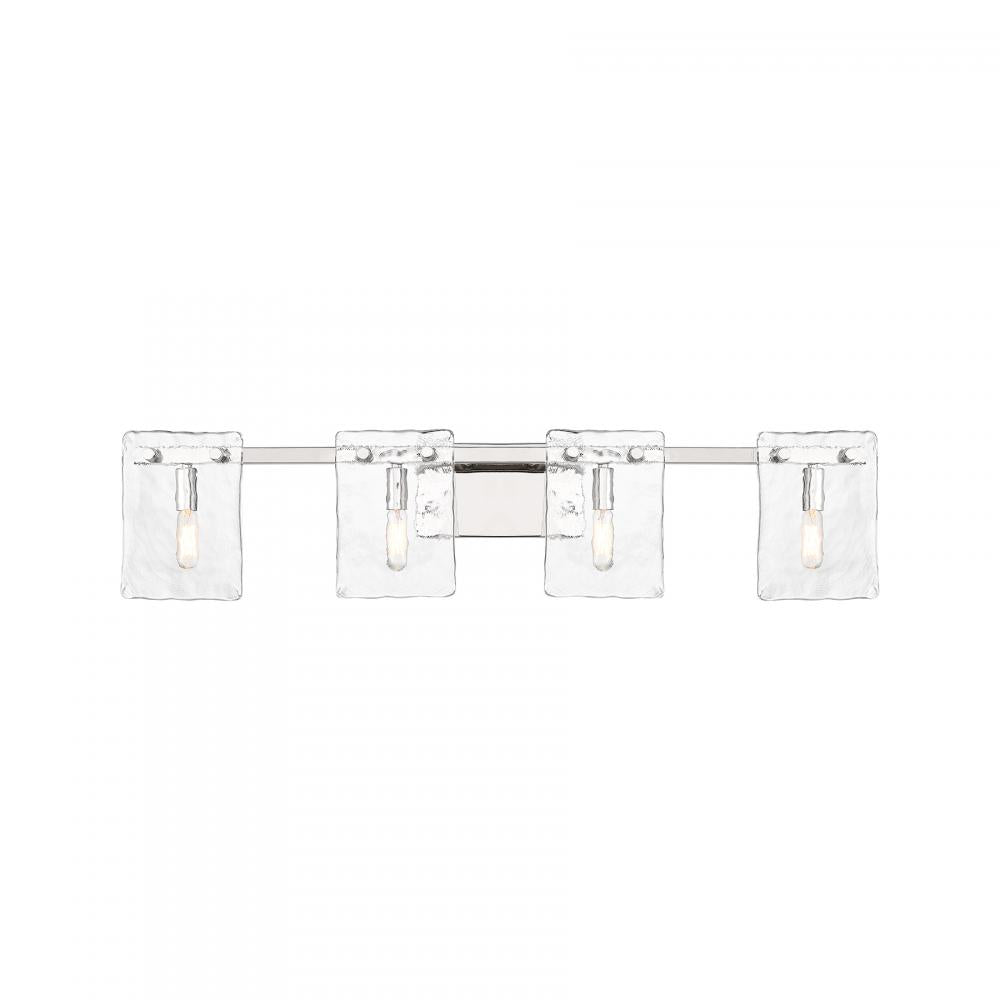 Genry 4-Light Bathroom Vanity Light in Polished Nickel