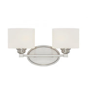 Kane 2-Light Bathroom Vanity Light in Satin Nickel