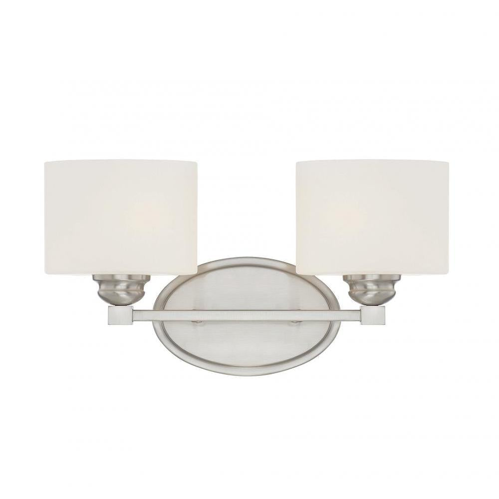 Kane 2-Light Bathroom Vanity Light in Satin Nickel