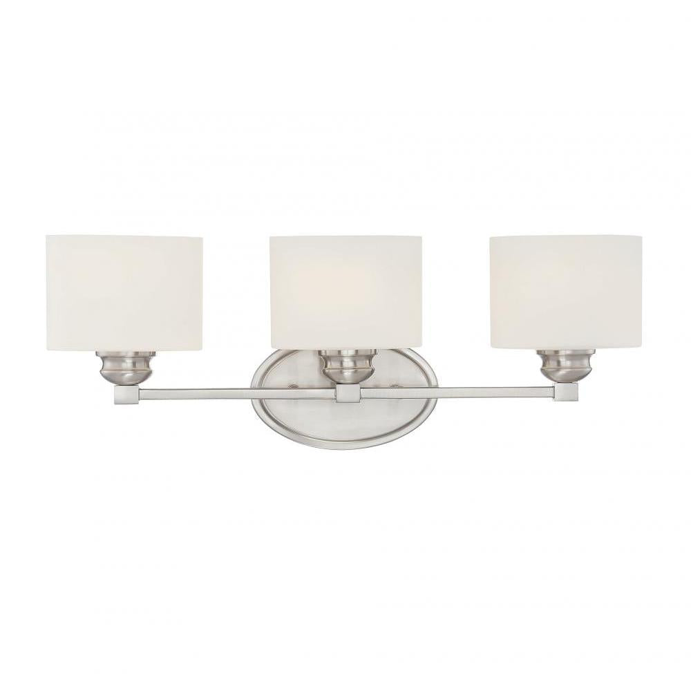 Kane 3-Light Bathroom Vanity Light in Satin Nickel