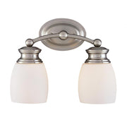 Elise 2-Light Bathroom Vanity Light in Satin Nickel
