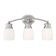 Elise 3-Light Bathroom Vanity Light in Satin Nickel