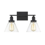 Drake 2-Light Bathroom Vanity Light in Black
