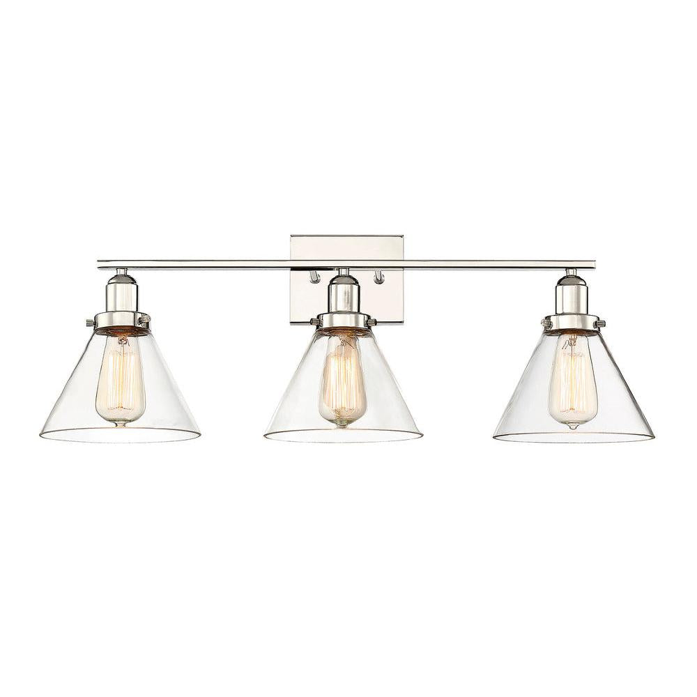 Drake 3-Light Bathroom Vanity Light in Polished Nickel