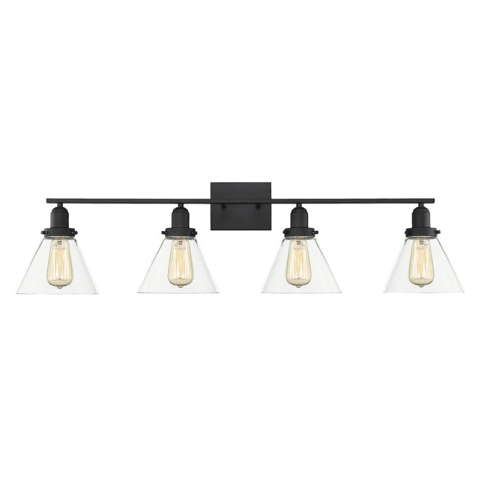 Drake 4-Light Bathroom Vanity Light in Black