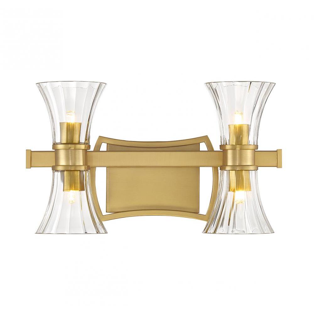 Bennington 4-Light LED Bathroom Vanity Light in Warm Brass